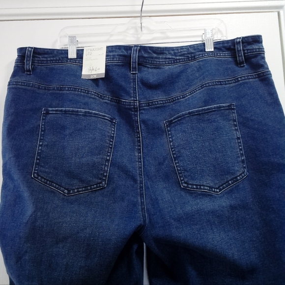 Style & Co Plus Size Mid Rise Straight Jeans In The Night - Picture 5 of 7